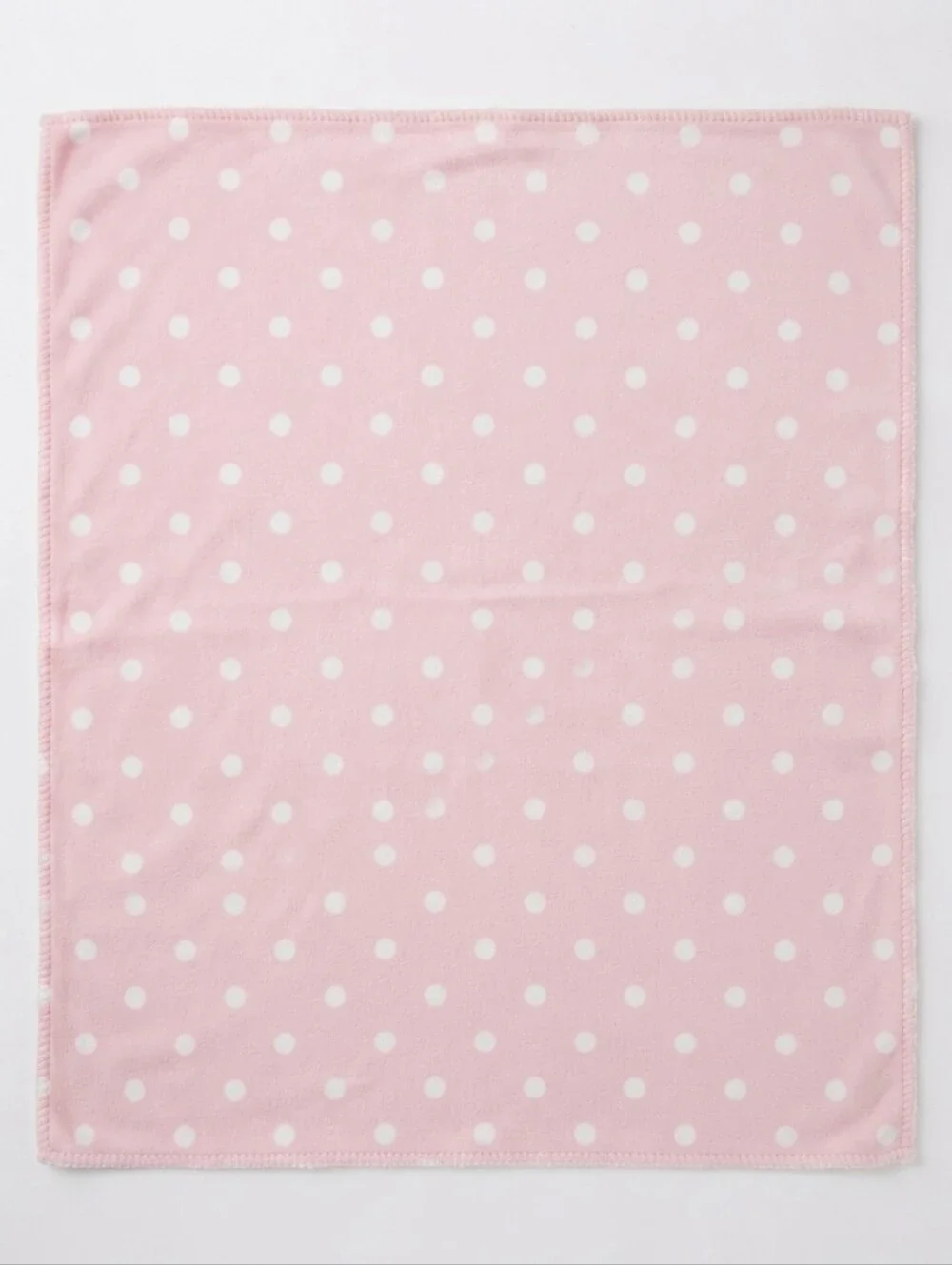 NWT Evoke Home Pink Polka Dot Fleece Throw Blanket 50x60